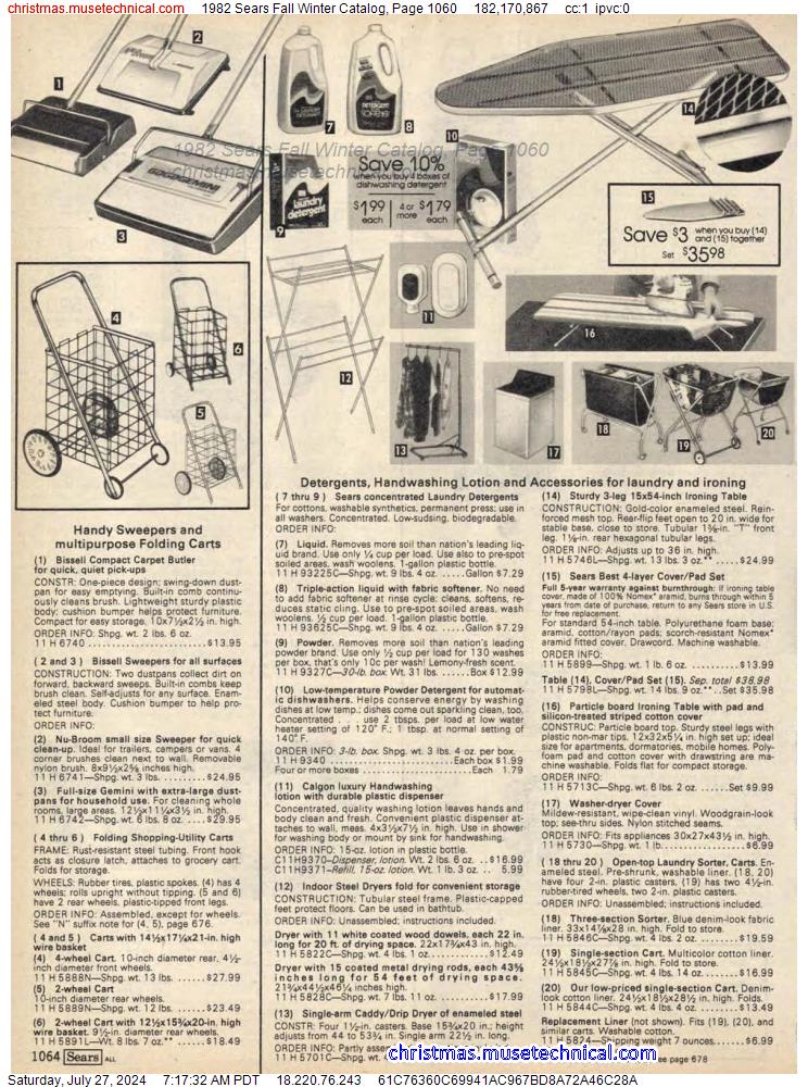 1982 Sears Fall Winter Catalog, Page 1060