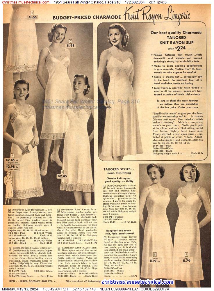 1951 Sears Fall Winter Catalog, Page 316