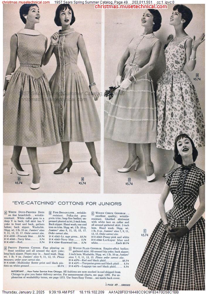 1957 Sears Spring Summer Catalog, Page 49