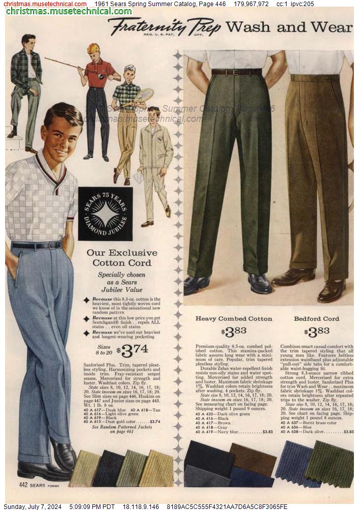1961 Sears Spring Summer Catalog, Page 446