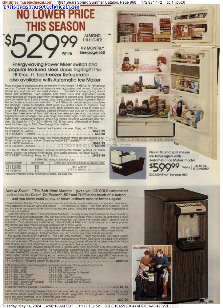 1984 Sears Spring Summer Catalog, Page 869