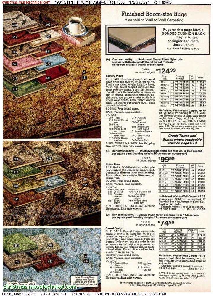 1981 Sears Fall Winter Catalog, Page 1300