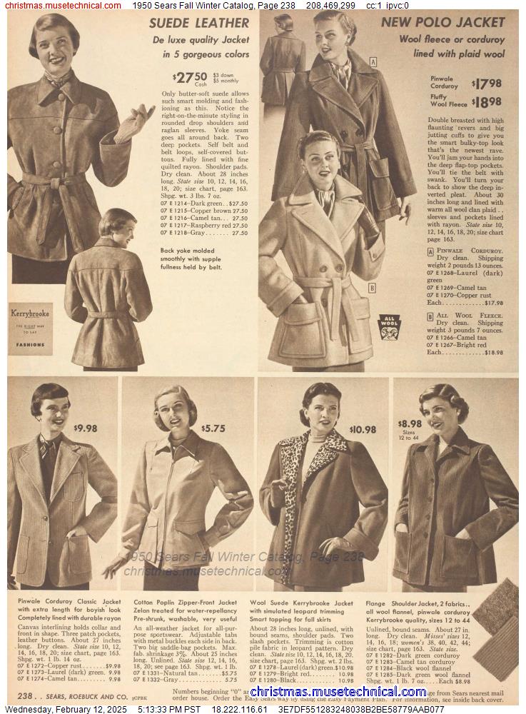 1950 Sears Fall Winter Catalog, Page 238