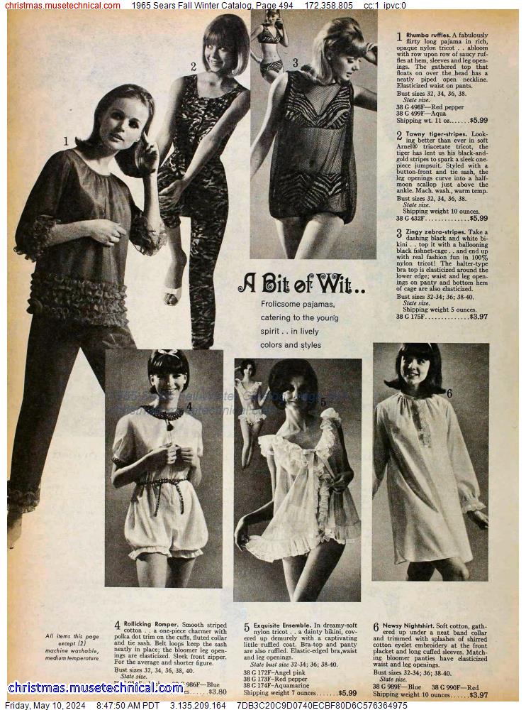 1965 Sears Fall Winter Catalog, Page 494