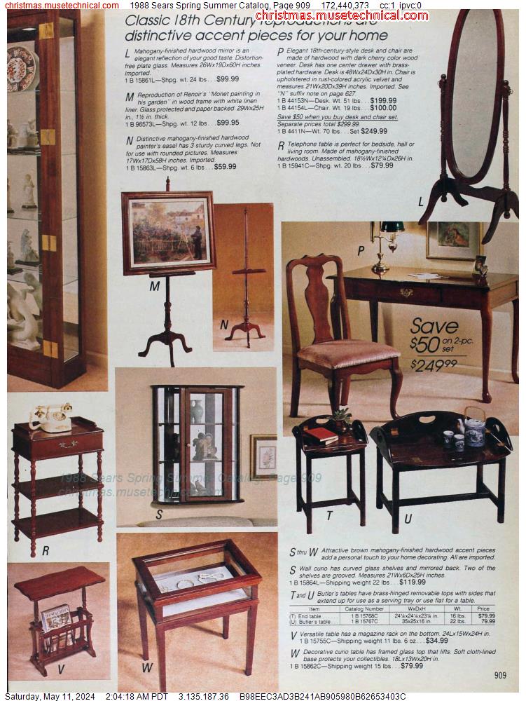 1988 Sears Spring Summer Catalog, Page 909