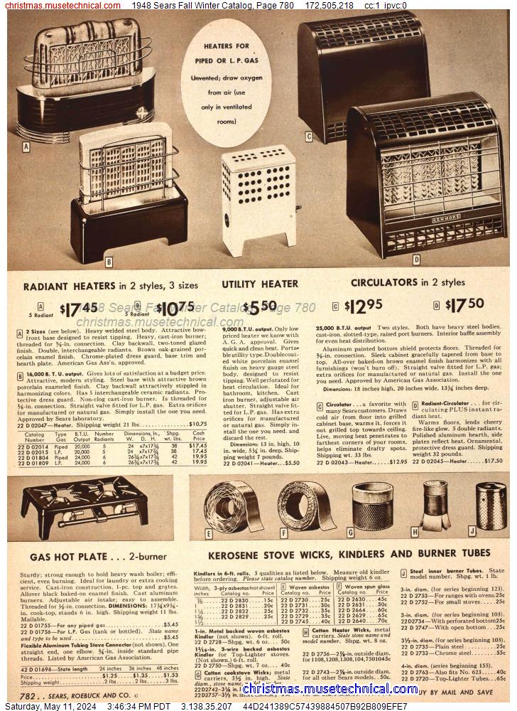 1948 Sears Fall Winter Catalog, Page 780