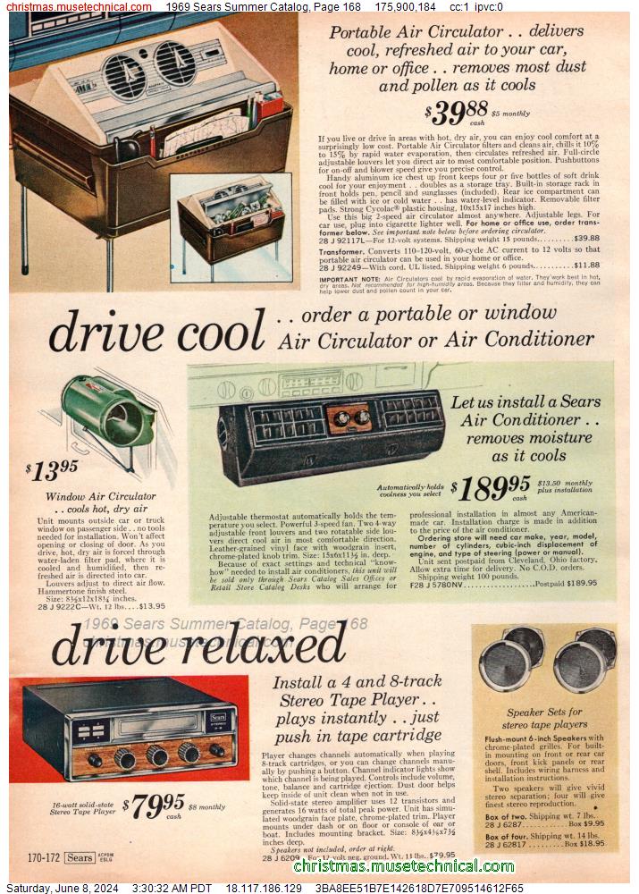 1969 Sears Summer Catalog, Page 168