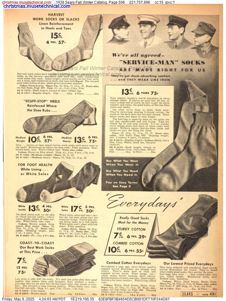 1939 Sears Fall Winter Catalog, Page 506