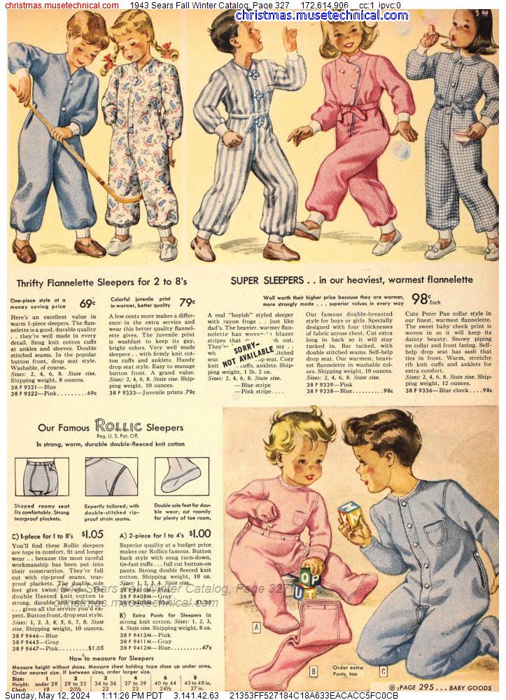 1943 Sears Fall Winter Catalog, Page 327