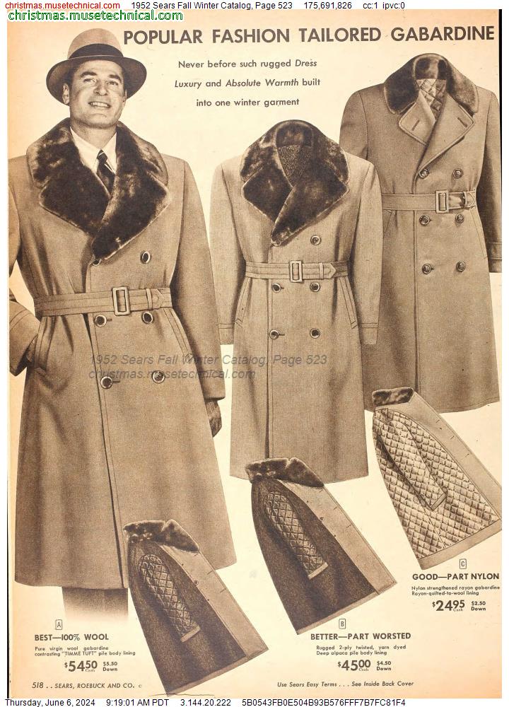 1952 Sears Fall Winter Catalog, Page 523
