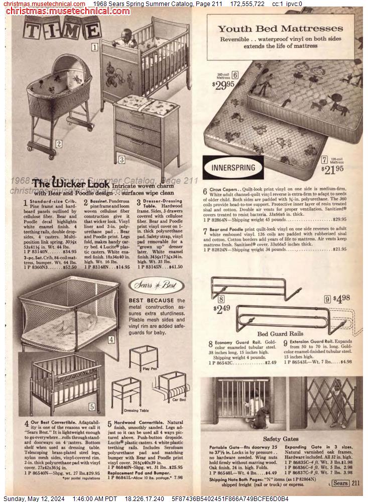 1968 Sears Spring Summer Catalog, Page 211