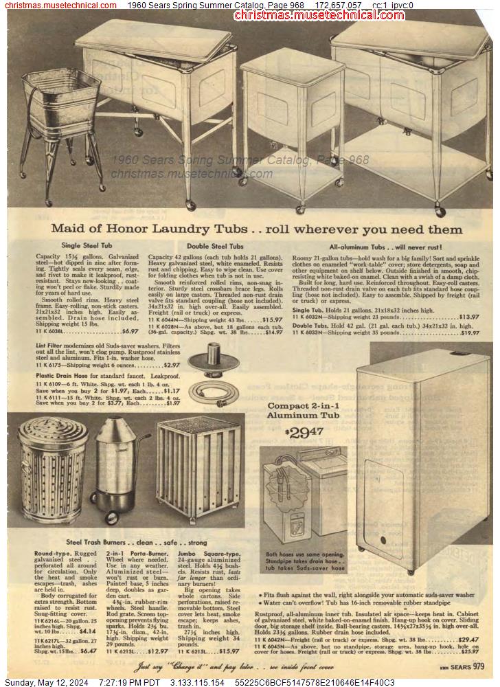 1960 Sears Spring Summer Catalog, Page 968