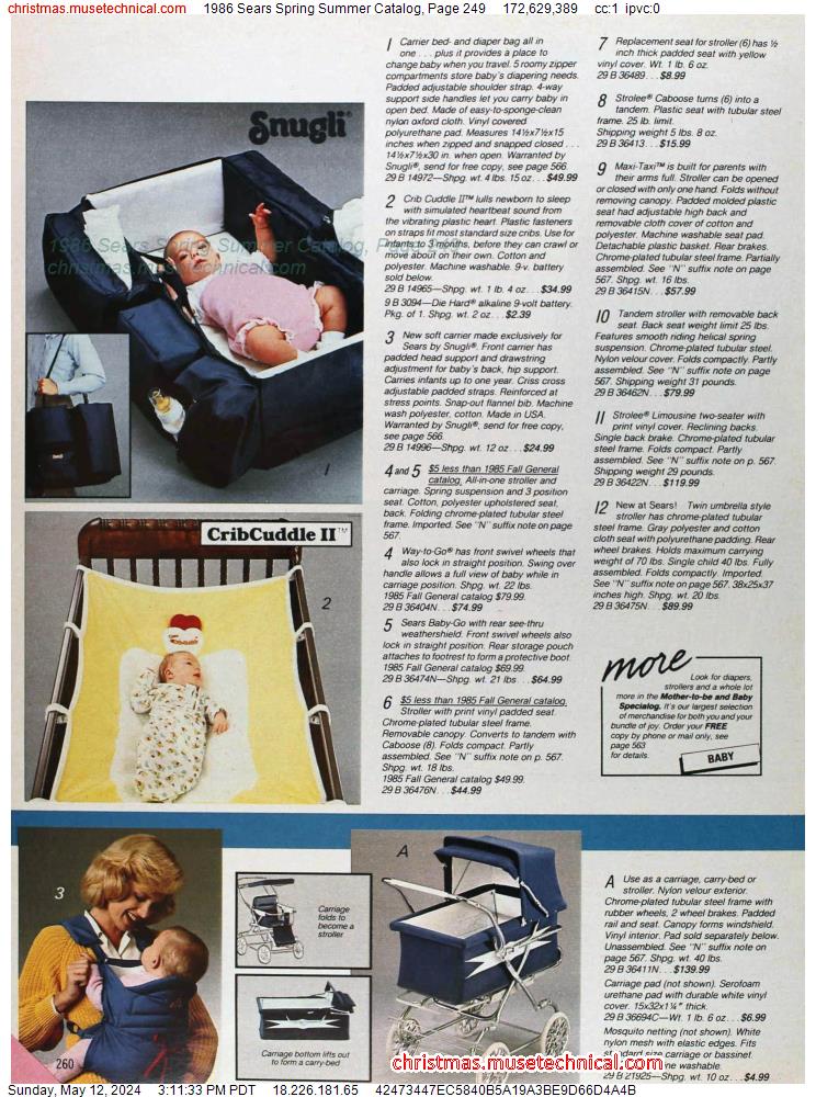 1986 Sears Spring Summer Catalog, Page 249