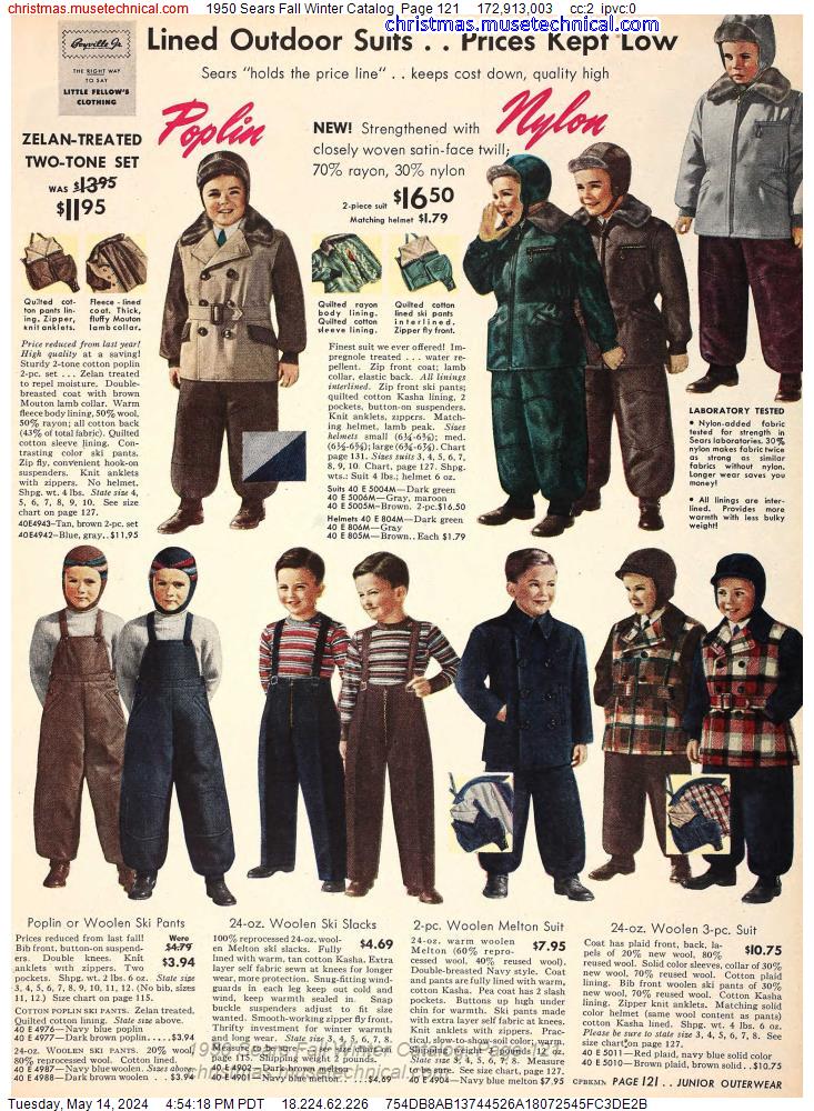 1950 Sears Fall Winter Catalog, Page 121