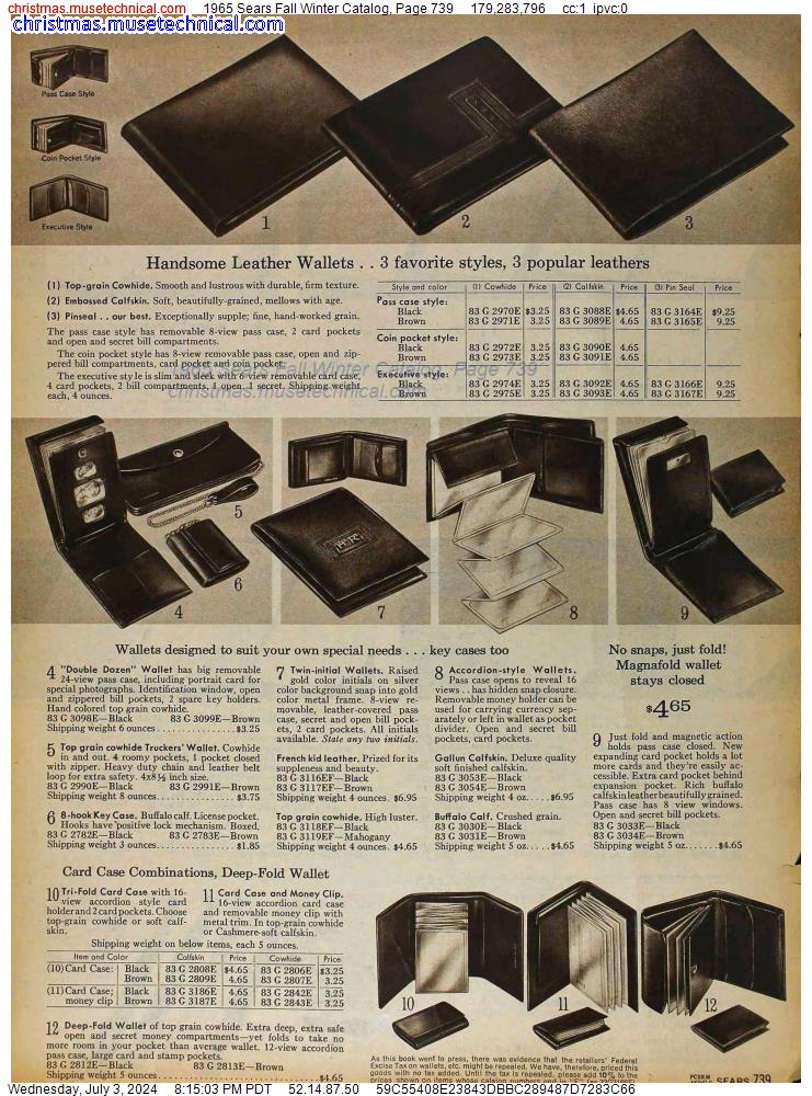 1965 Sears Fall Winter Catalog, Page 739