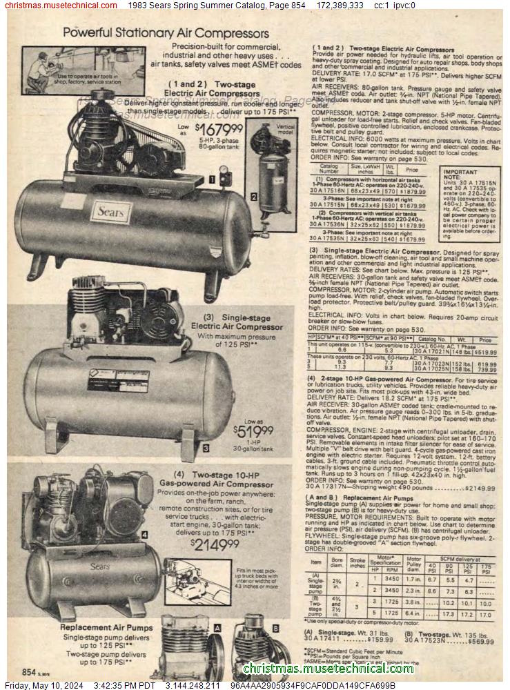 1983 Sears Spring Summer Catalog, Page 854