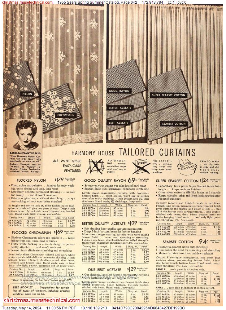 1955 Sears Spring Summer Catalog, Page 642