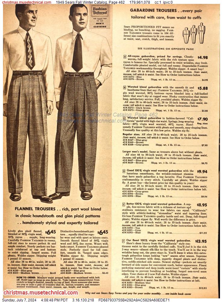 1949 Sears Fall Winter Catalog, Page 462