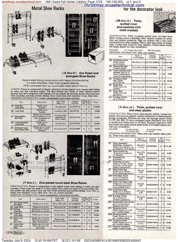 1981 Sears Fall Winter Catalog, Page 1376