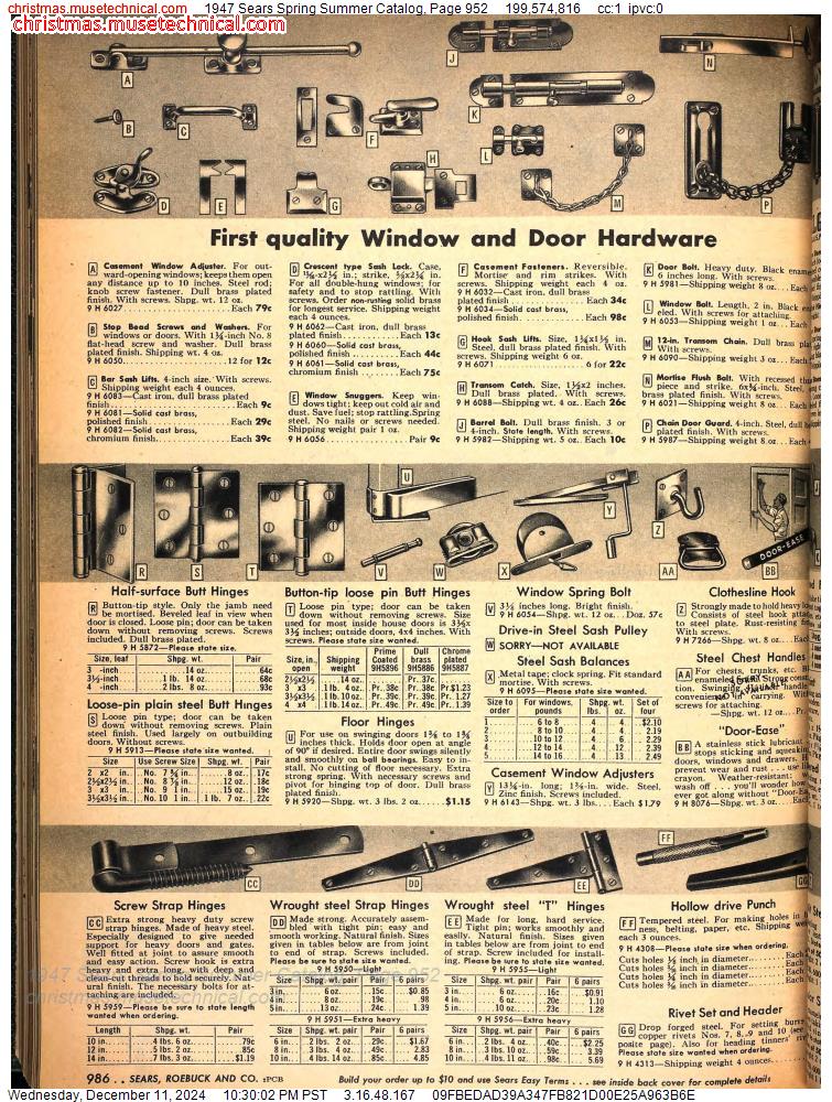 1947 Sears Spring Summer Catalog, Page 952