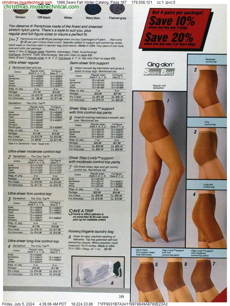 1986 Sears Fall Winter Catalog, Page 167