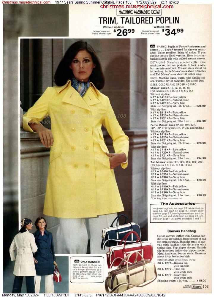 1977 Sears Spring Summer Catalog, Page 103