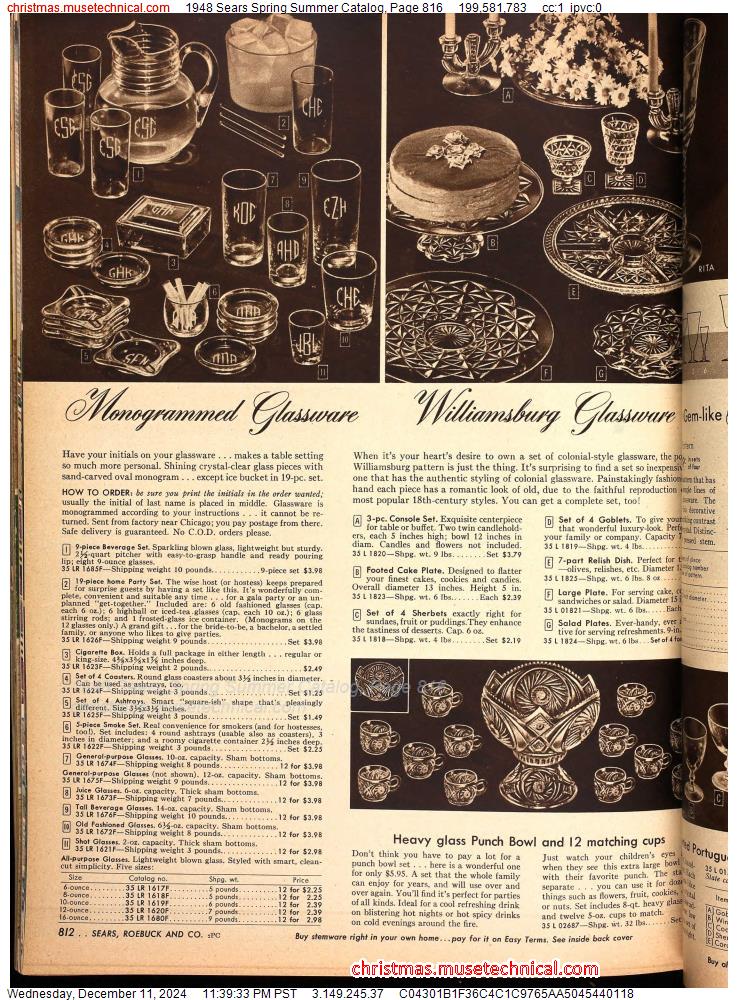 1948 Sears Spring Summer Catalog, Page 816