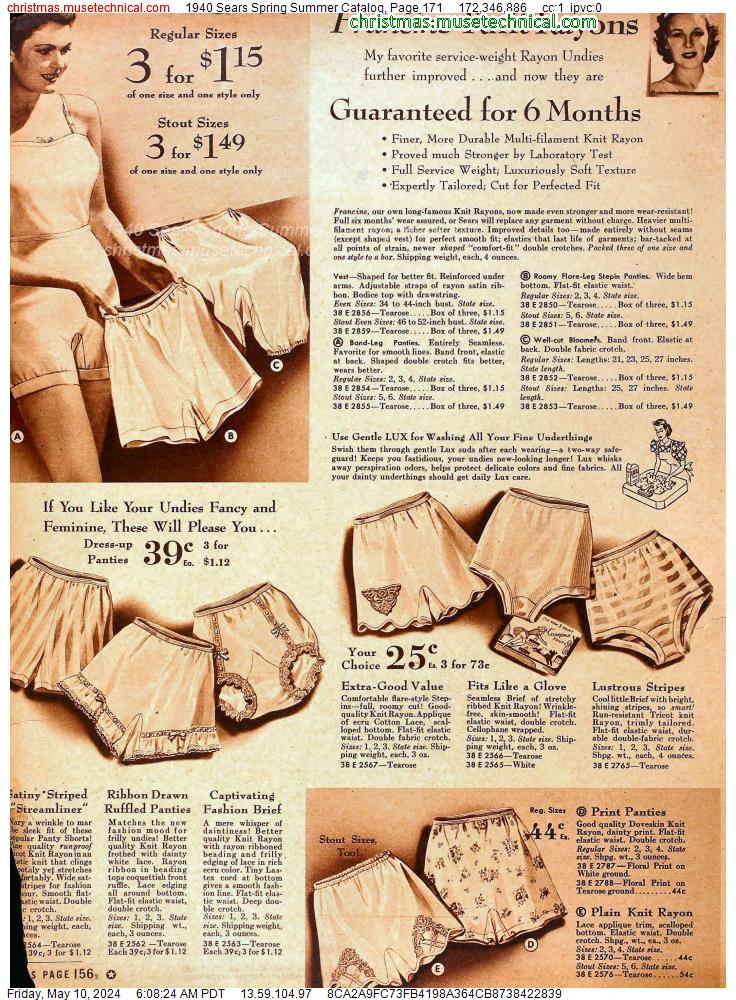 1940 Sears Spring Summer Catalog, Page 171