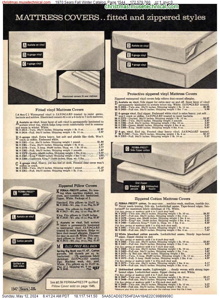 1970 Sears Fall Winter Catalog, Page 1544