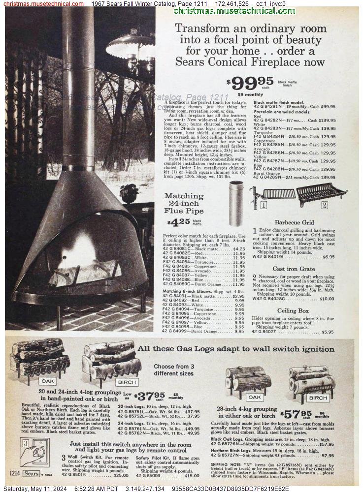 1967 Sears Fall Winter Catalog, Page 1211
