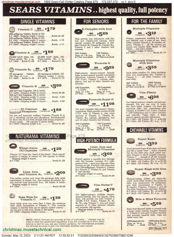1969 Sears Fall Winter Catalog, Page 879