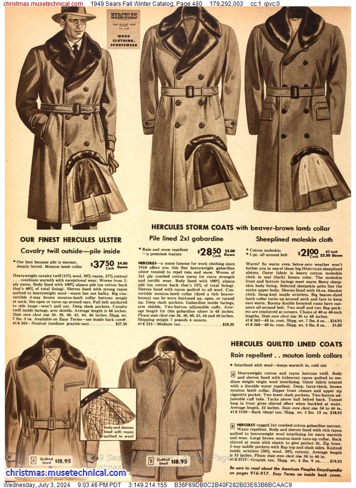 1949 Sears Fall Winter Catalog, Page 480