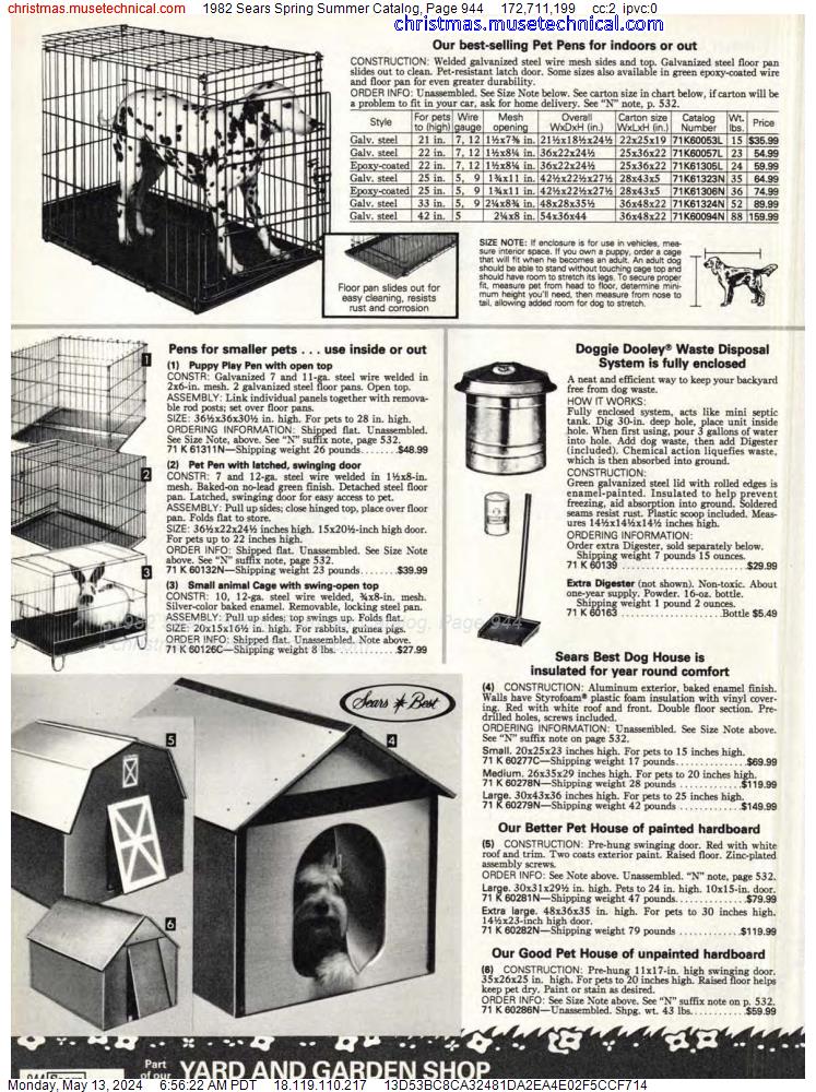 1982 Sears Spring Summer Catalog, Page 944