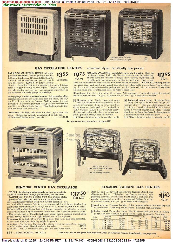 1949 Sears Fall Winter Catalog, Page 825