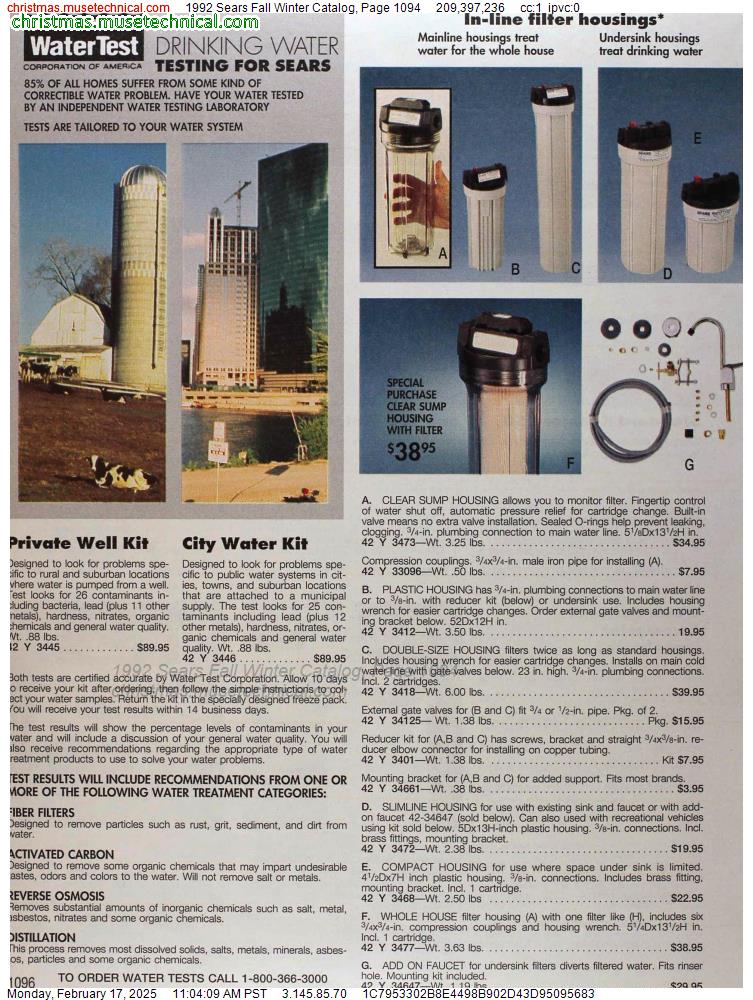 1992 Sears Fall Winter Catalog, Page 1094