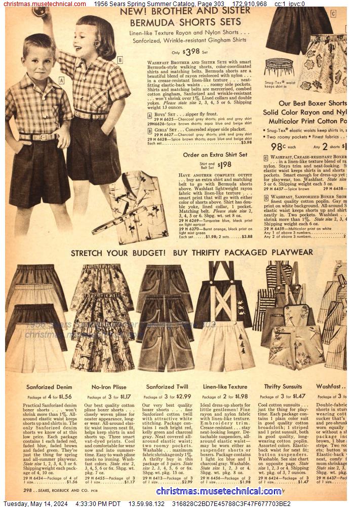 1956 Sears Spring Summer Catalog, Page 303