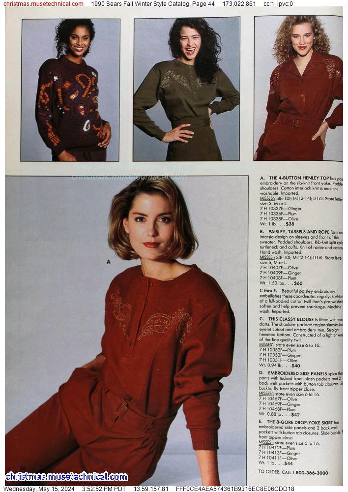 1990 Sears Fall Winter Style Catalog, Page 44