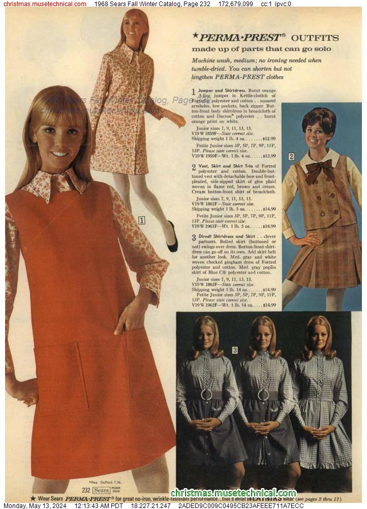 1968 Sears Fall Winter Catalog, Page 232