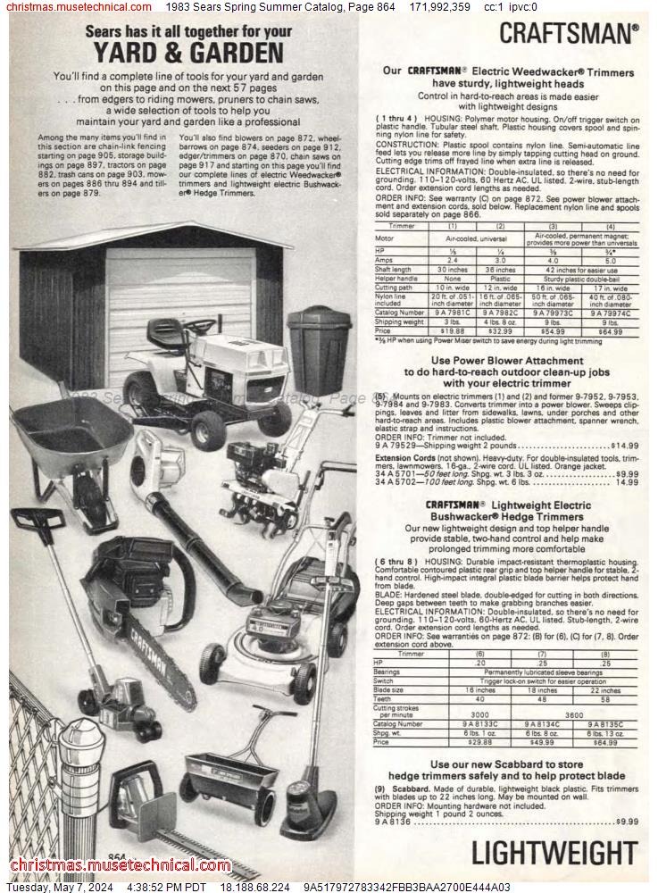 1983 Sears Spring Summer Catalog, Page 864