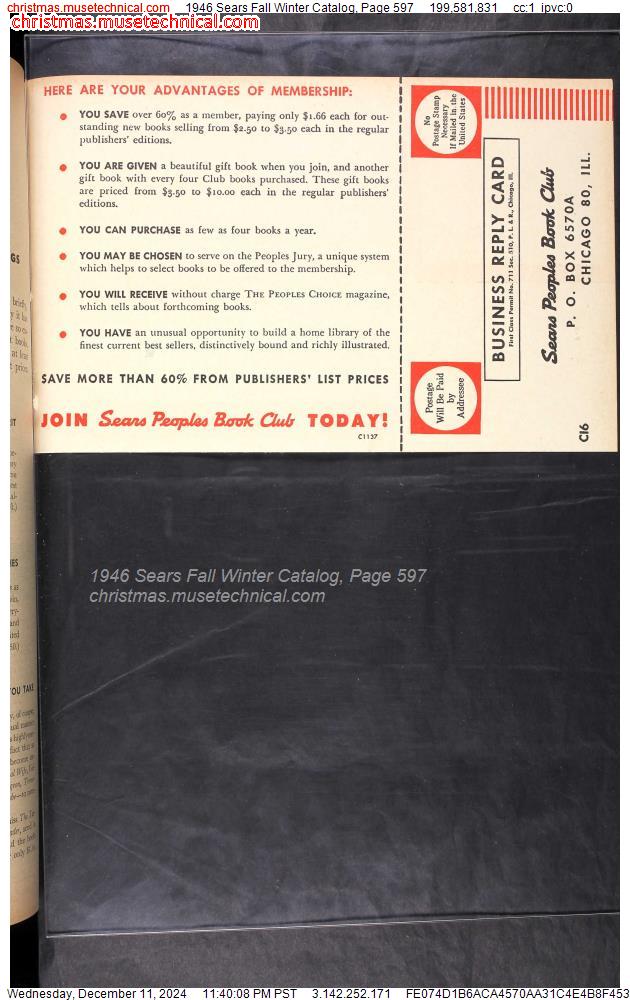 1946 Sears Fall Winter Catalog, Page 597