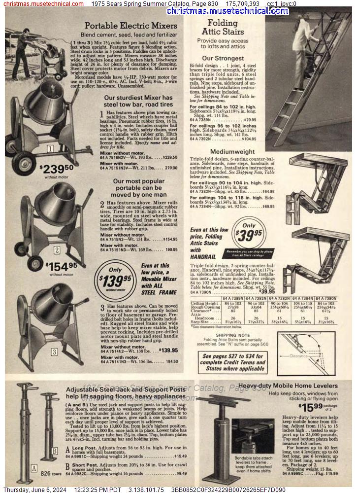 1975 Sears Spring Summer Catalog, Page 830