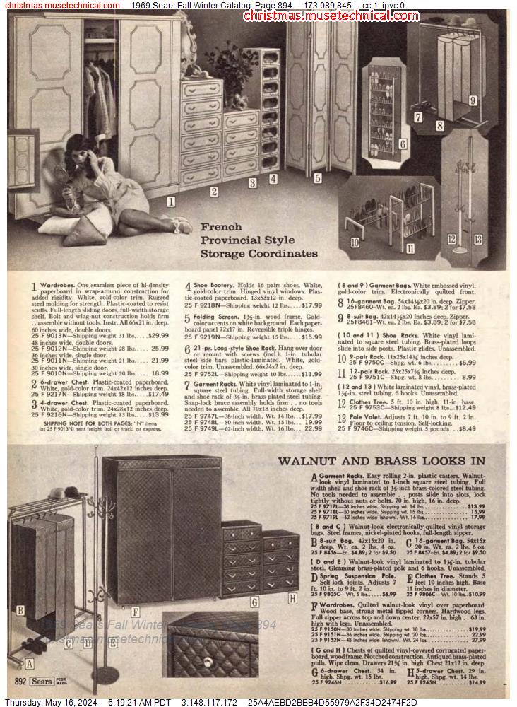 1969 Sears Fall Winter Catalog, Page 894