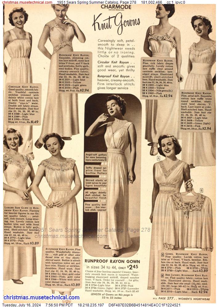 1951 Sears Spring Summer Catalog, Page 278