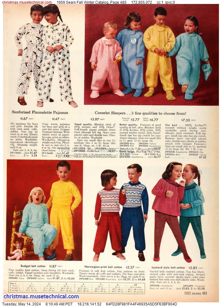 1959 Sears Fall Winter Catalog, Page 485