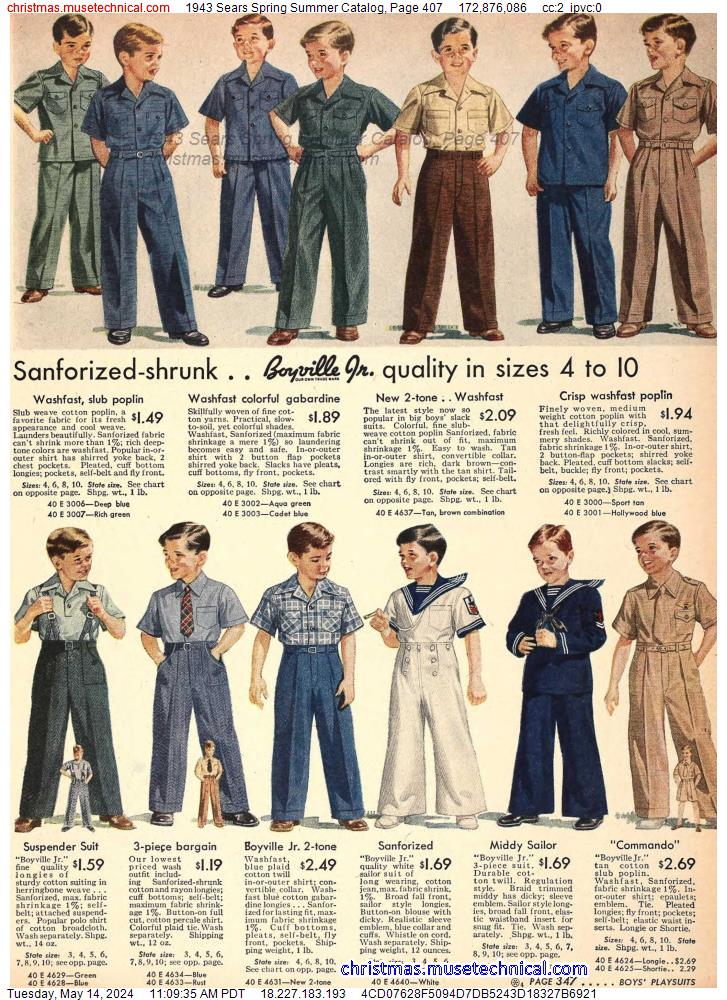 1943 Sears Spring Summer Catalog, Page 407