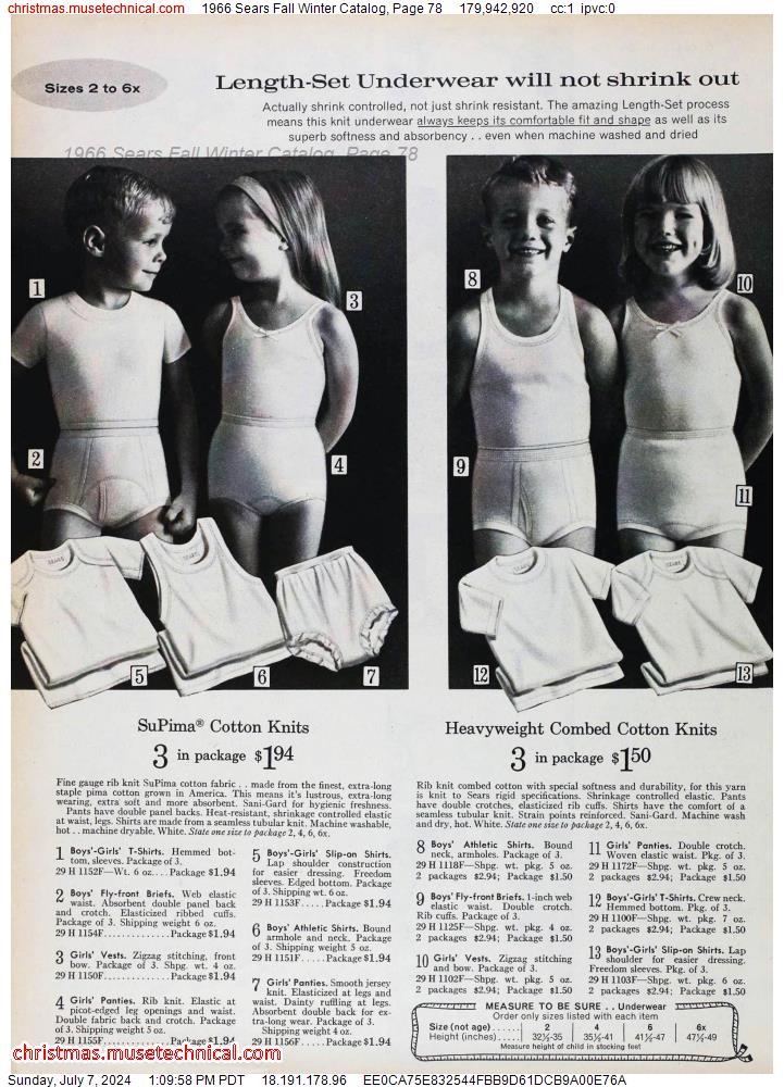 1966 Sears Fall Winter Catalog, Page 78