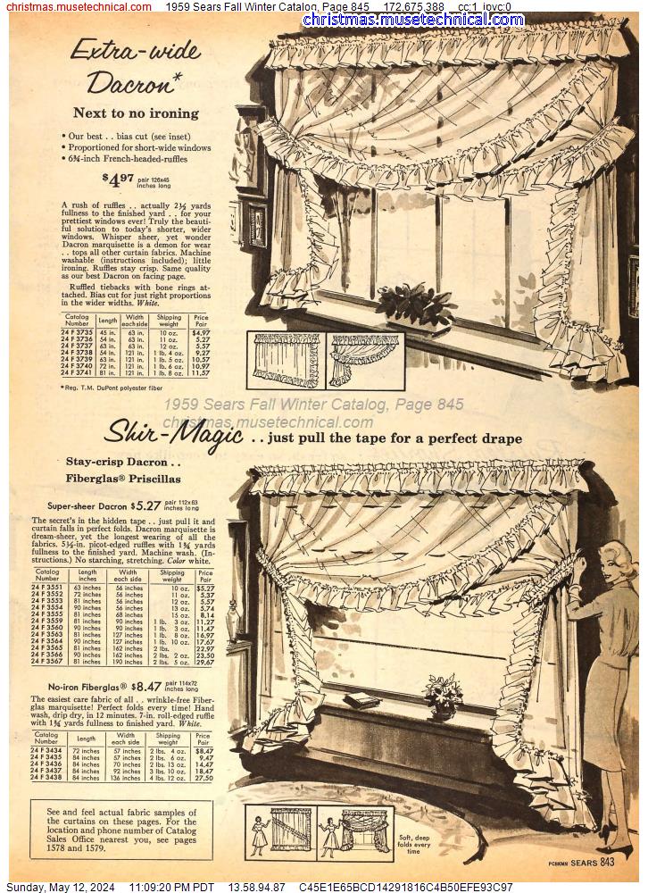 1959 Sears Fall Winter Catalog, Page 845