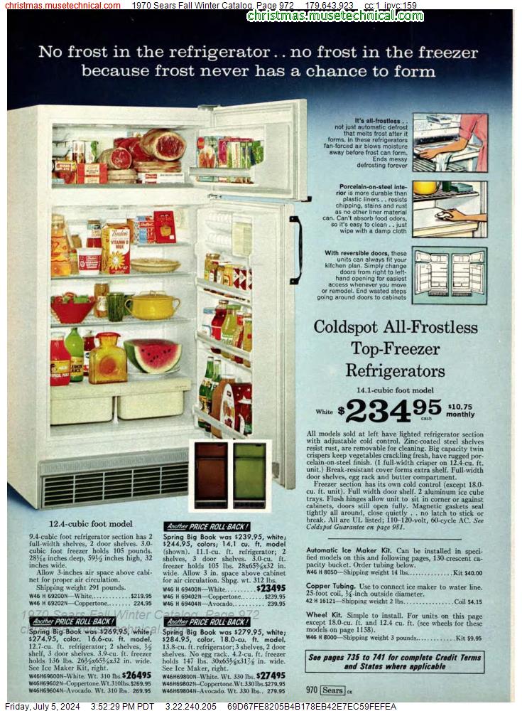 1970 Sears Fall Winter Catalog, Page 972