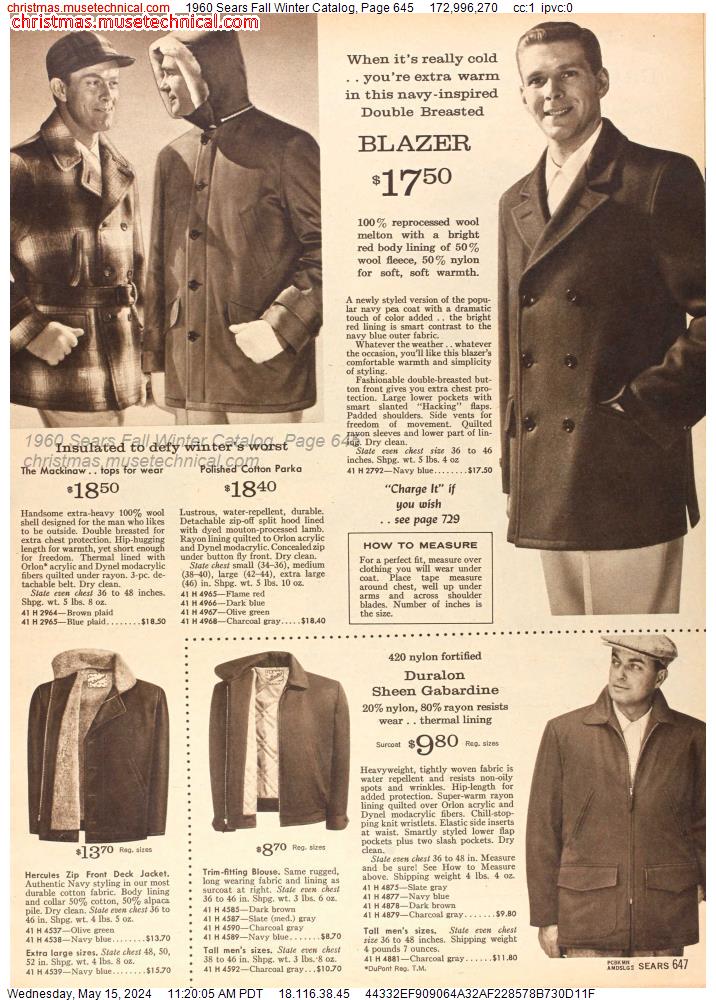 1960 Sears Fall Winter Catalog, Page 645