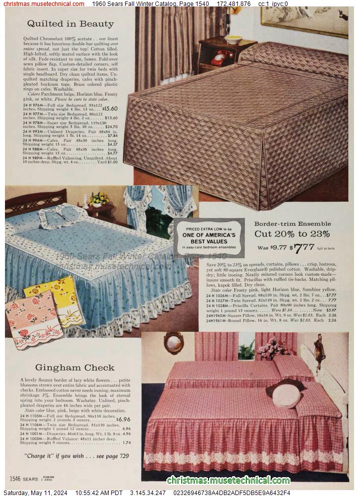 1960 Sears Fall Winter Catalog, Page 1540